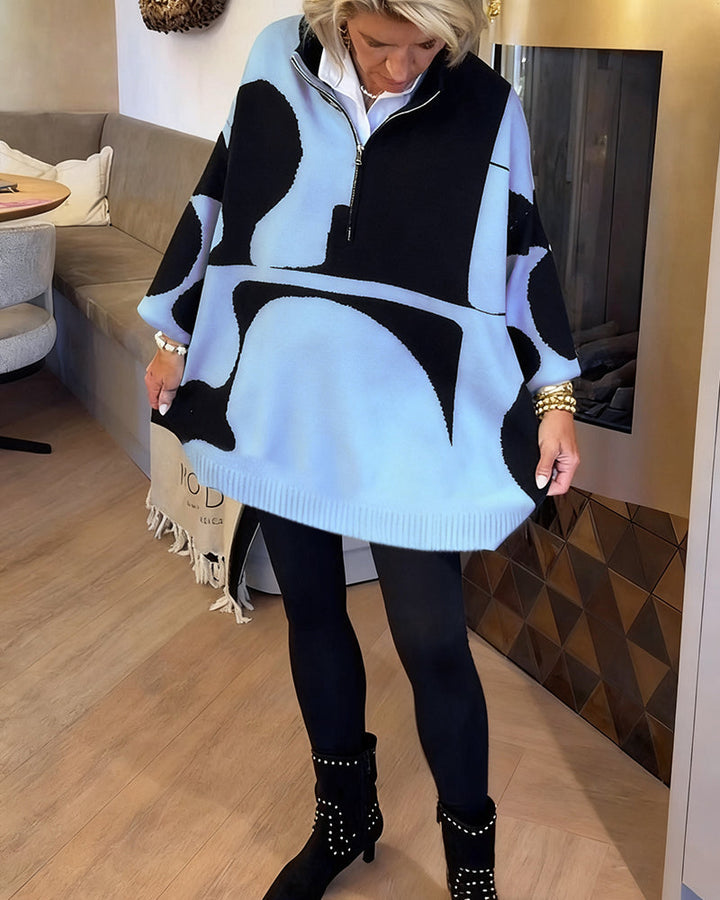 Léna | Elegáns fél-zip álló galléros pulóver