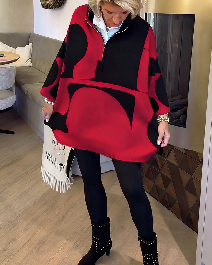 Léna | Elegáns fél-zip álló galléros pulóver