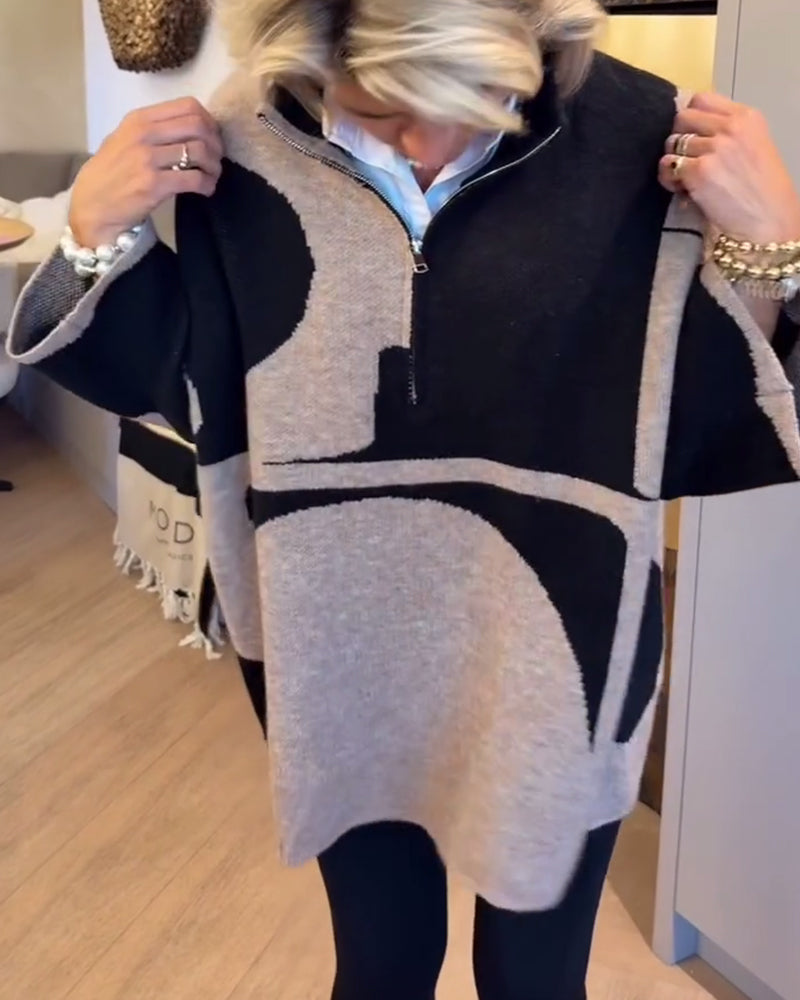 Léna | Elegáns fél-zip álló galléros pulóver