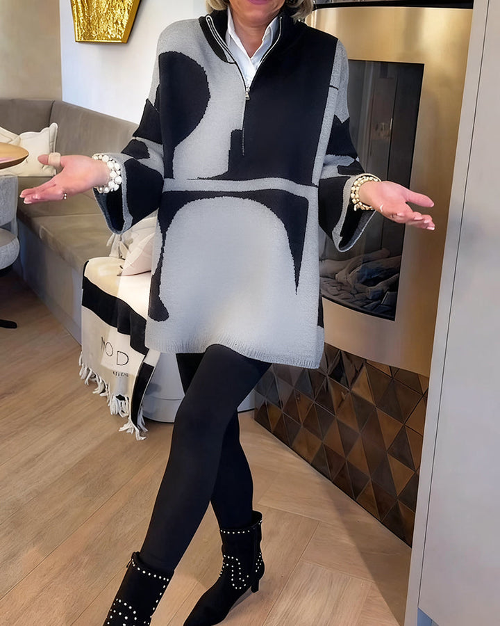 Léna | Elegáns fél-zip álló galléros pulóver