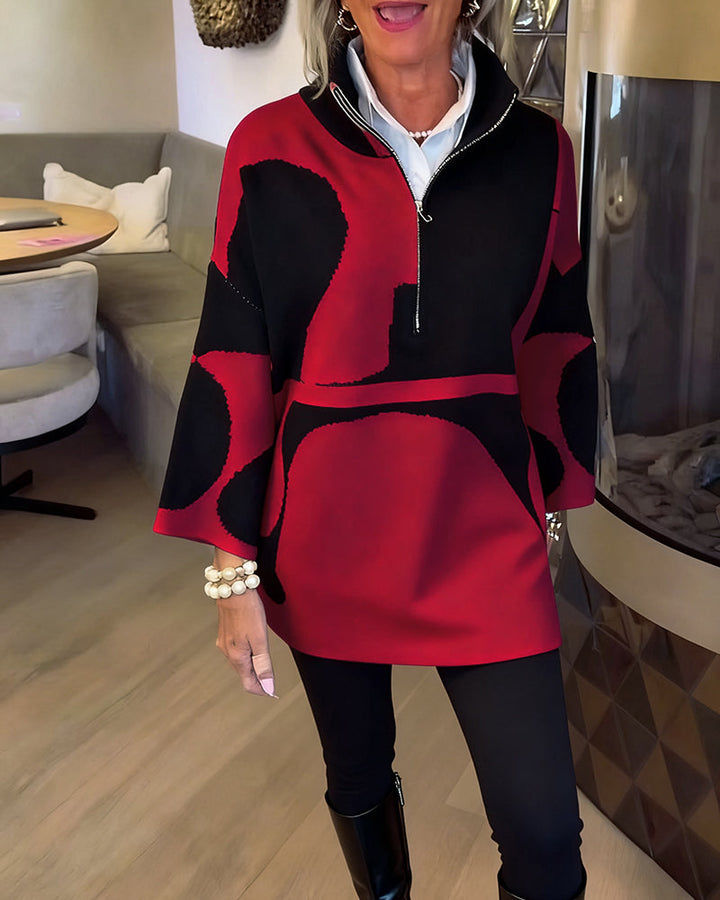 Léna | Elegáns fél-zip álló galléros pulóver