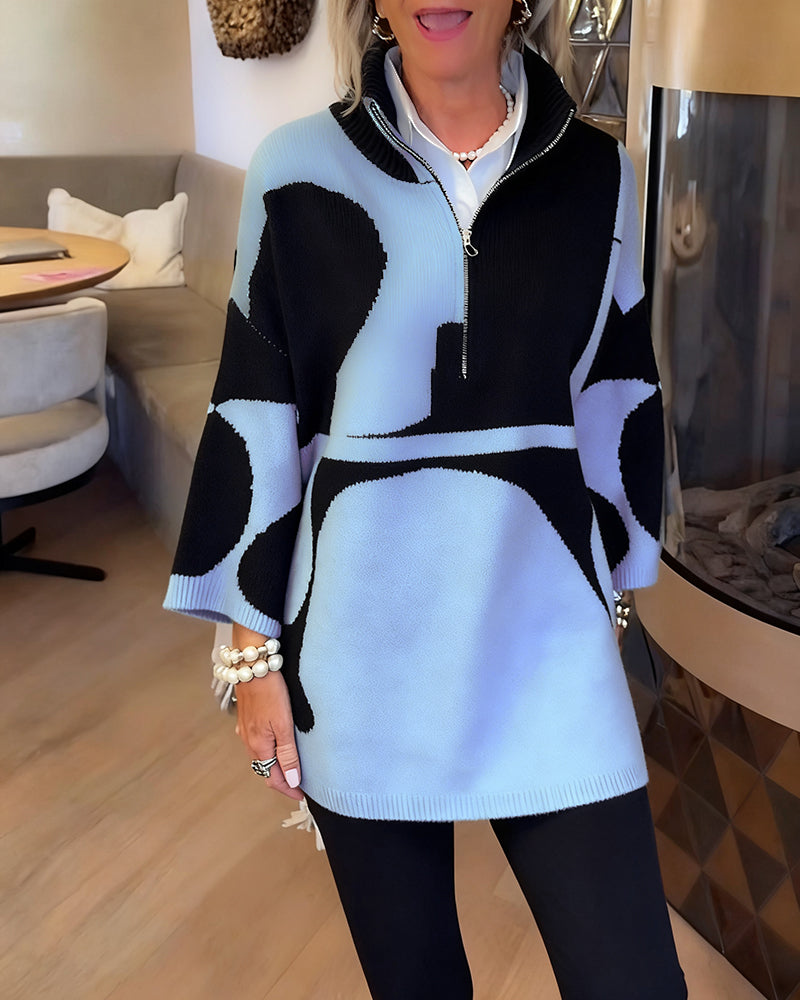 Léna | Elegáns fél-zip álló galléros pulóver