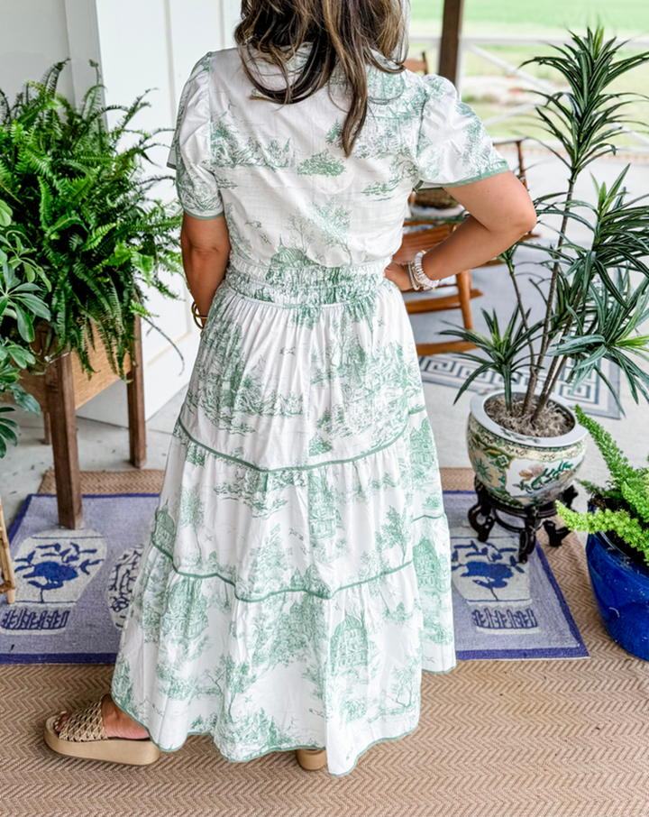 Esther™ Klasszikus Toile Maxi Ruha