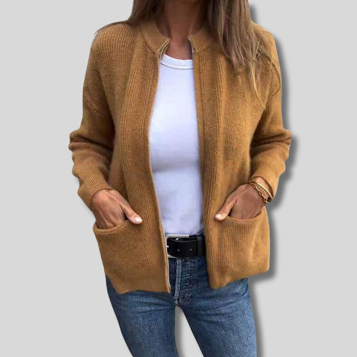 Zita | Elegáns kötött zipzáros kardigán