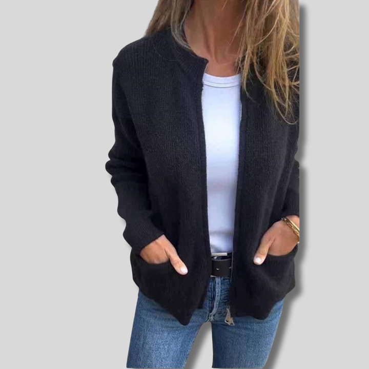 Zita | Elegáns kötött zipzáros kardigán