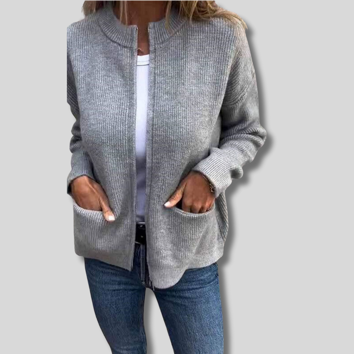 Zita | Elegáns kötött zipzáros kardigán