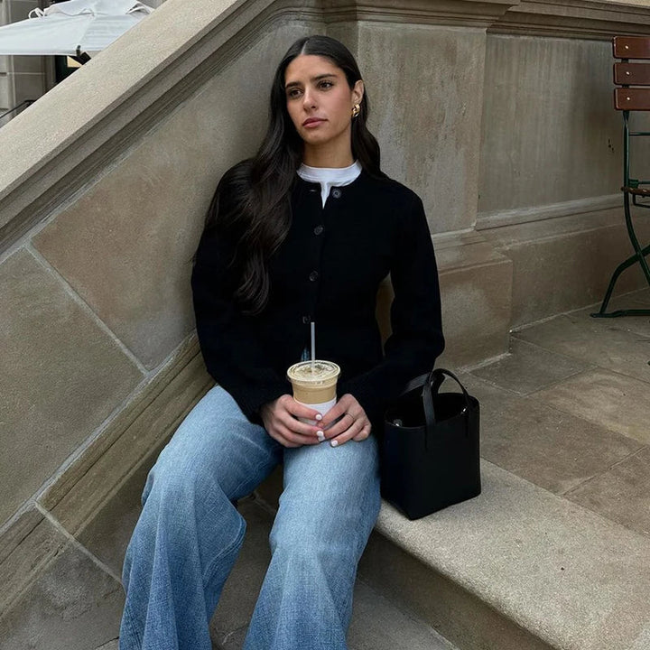 Virág | Elegáns rövid kardigán