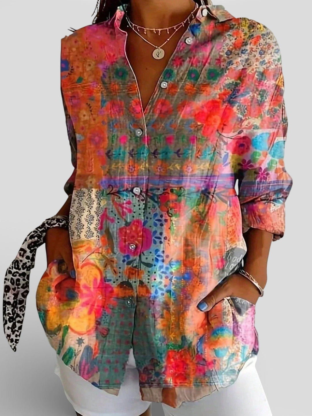 Nina™ | Színes mintás blúz
