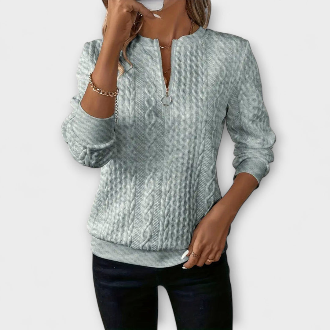 Zita | Chic elegáns kötött zip-záró kardigán