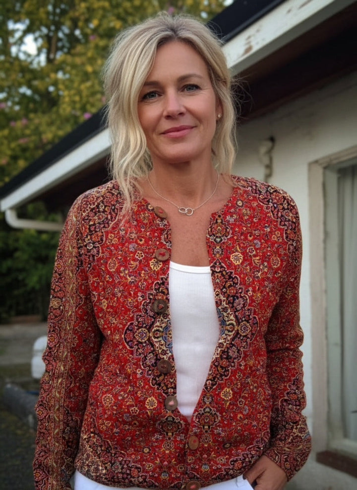 Dália | Vintage művészet kellemes hosszú ujjú kardigán